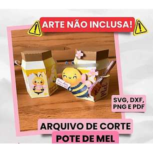 Arquivo de Corte Pote de Mel - Somente Molde