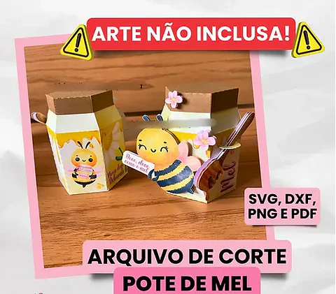 Arquivo de Corte Pote de Mel - Somente Molde
