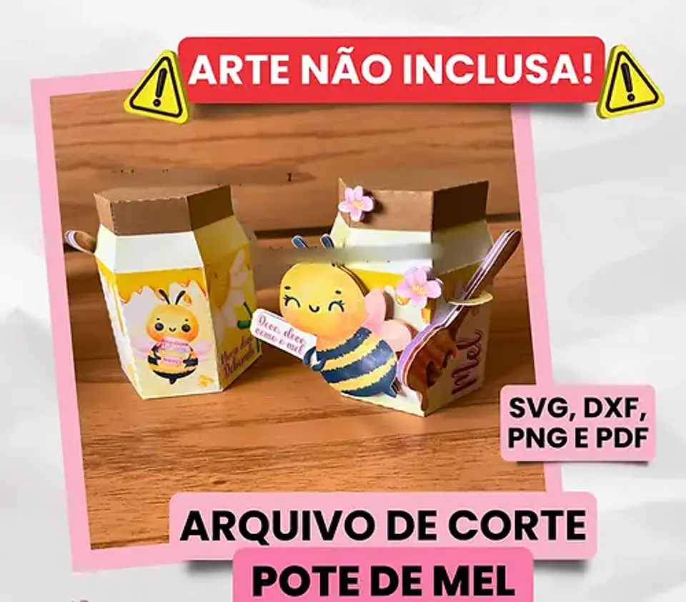 Arquivo de Corte Pote de Mel - Somente Molde 1