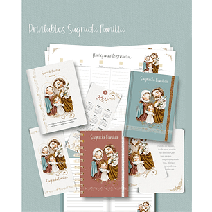 Kit Encadernação Sagrada Família – Printables (Santinhos) - Carinas Paper