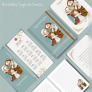 Kit Encadernação Sagrada Família – Printables (Santinhos) - Carinas Paper