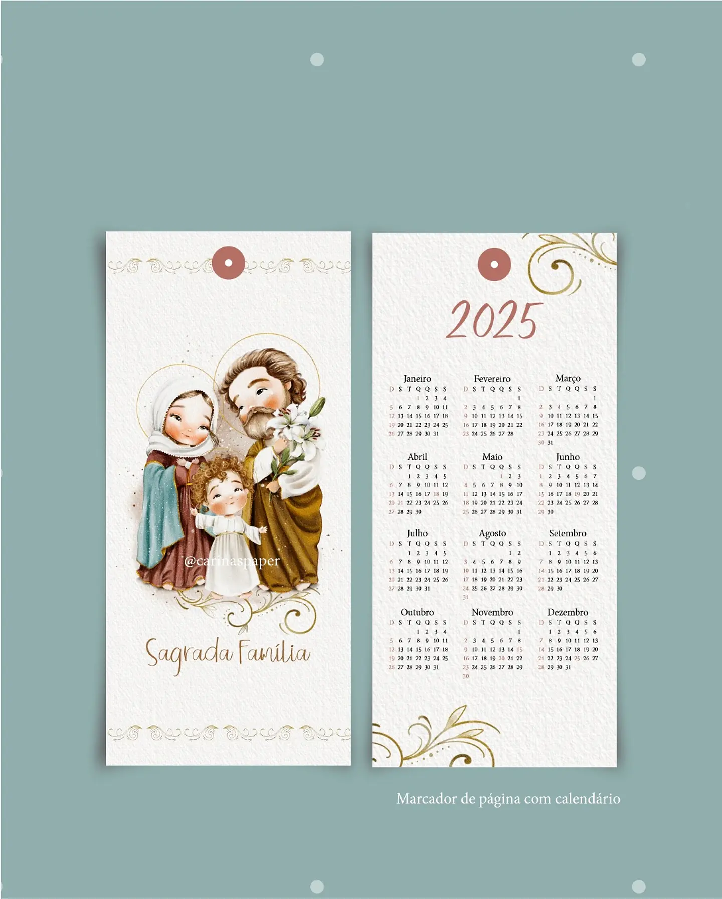Kit Encadernação Sagrada Família – Printables (Santinhos) - Carinas Paper 3