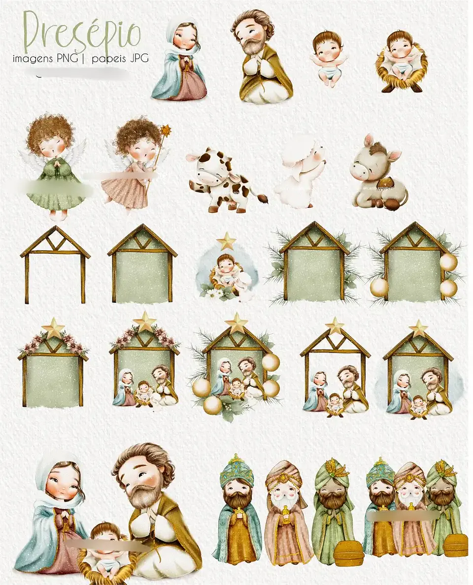 Kit Digital Natal Cristão Presépio - Carinas Paper 2