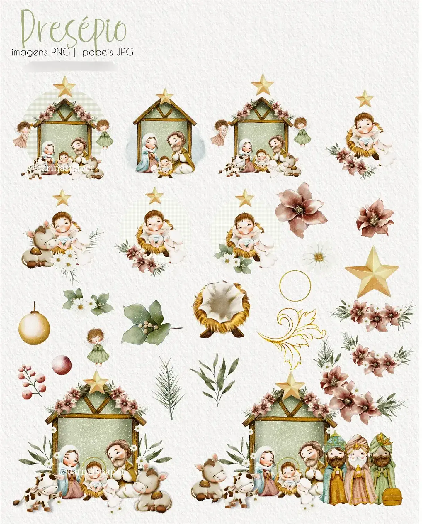 Kit Digital Natal Cristão Presépio - Carinas Paper 3