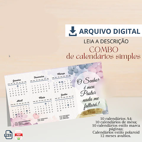  Arquivo Combo de Calendários de Mesa 2025 - PITAKOS