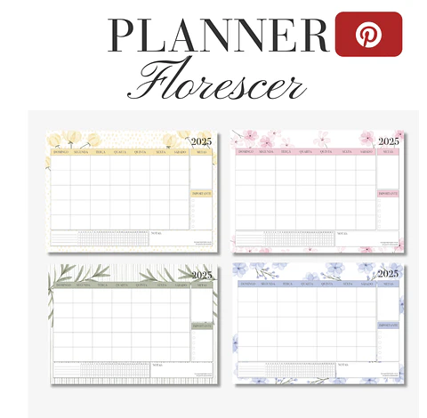 Arquivo Planner de Mesa Florescer Não Datado 2025