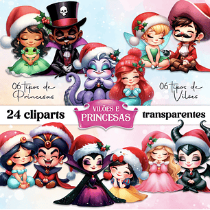 Kit Digital Natal Princesas e Vilões
