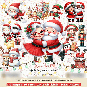 Kit Digital Natal Família Noel - Abelhinha