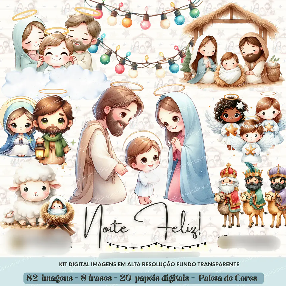 Kit Digital Natal Cristão Azul - Abelhinha 1