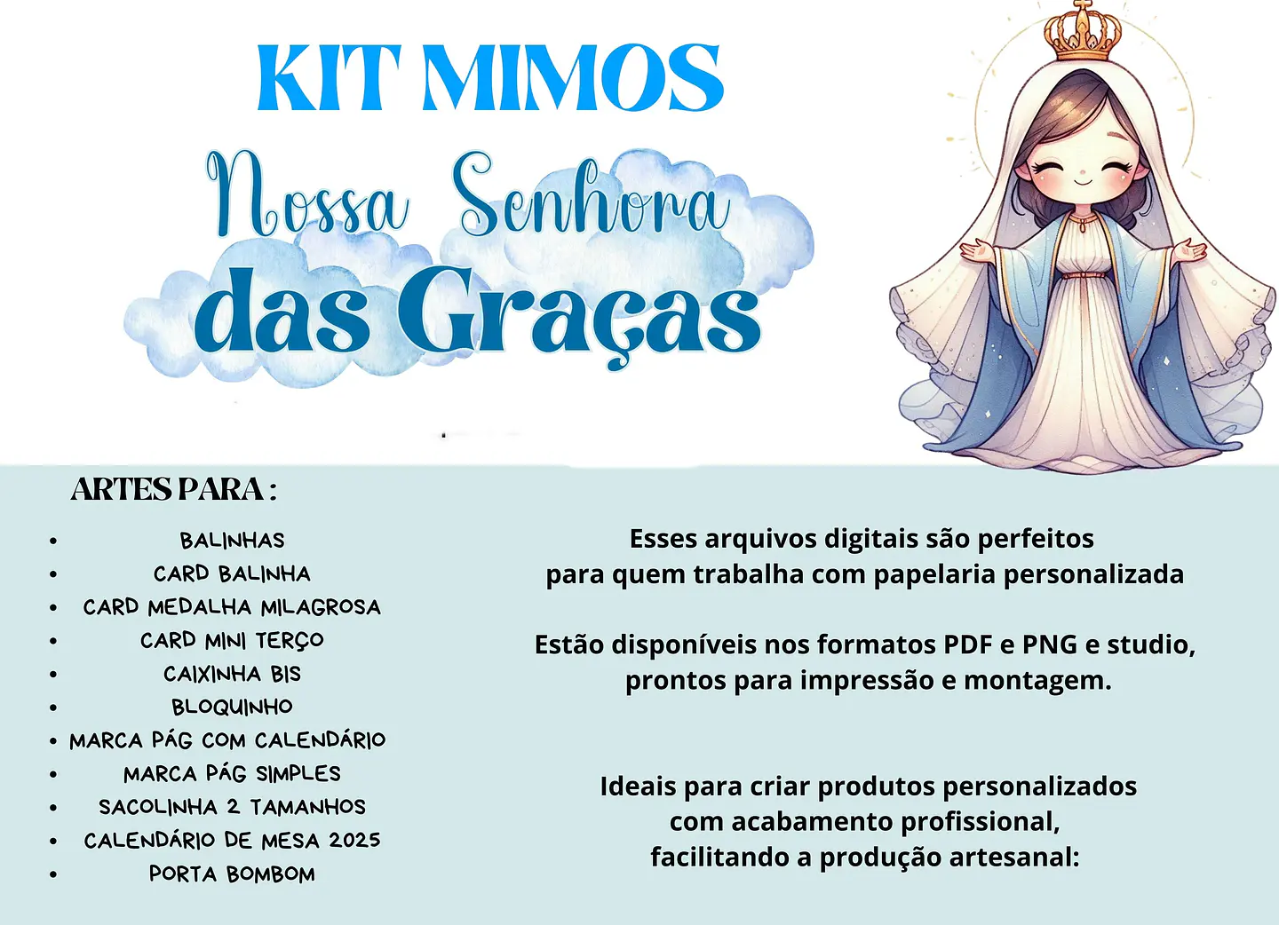 Arquivo Kit Papelaria Nossa Senhora das Graças - Abelhinha Designer 2