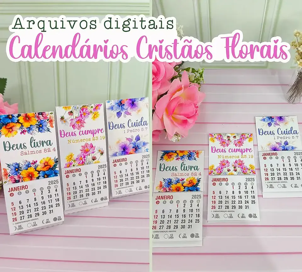  Arquivo Cards Calendário Cristão Floral - Desenhitos da jana 1