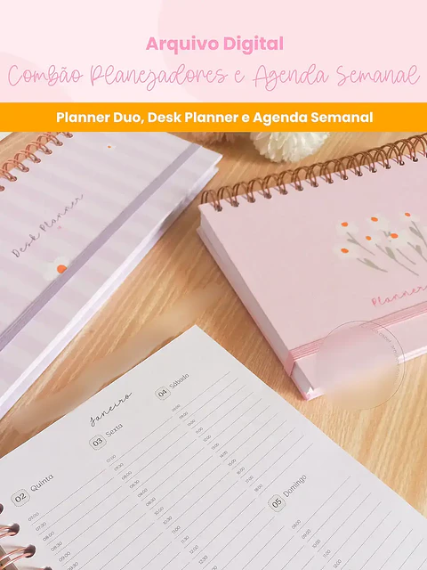 Arquivo Combão Planejadores e Agenda Semanal - Branco Papel