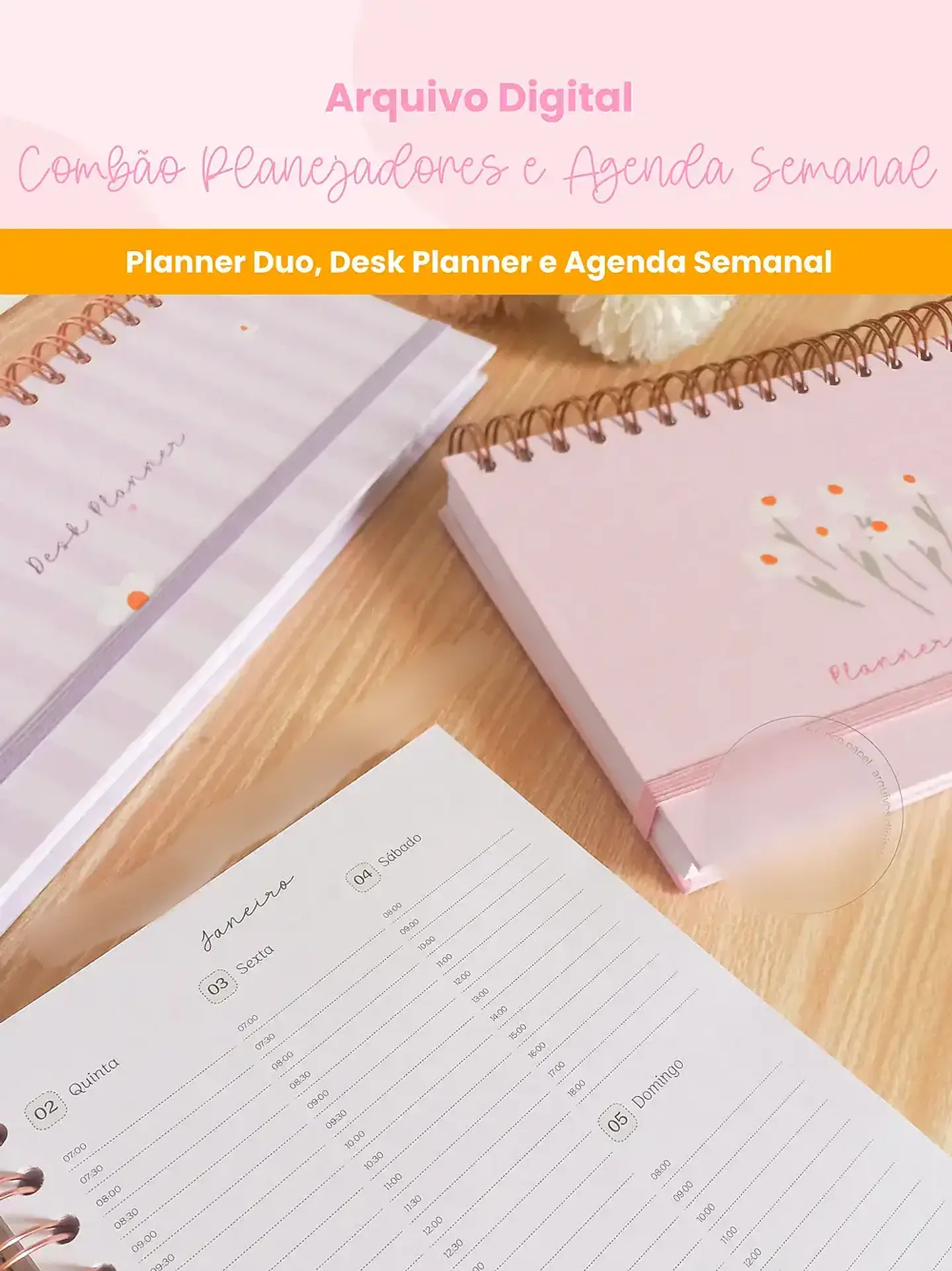 Arquivo Combão Planejadores e Agenda Semanal - Branco Papel 1