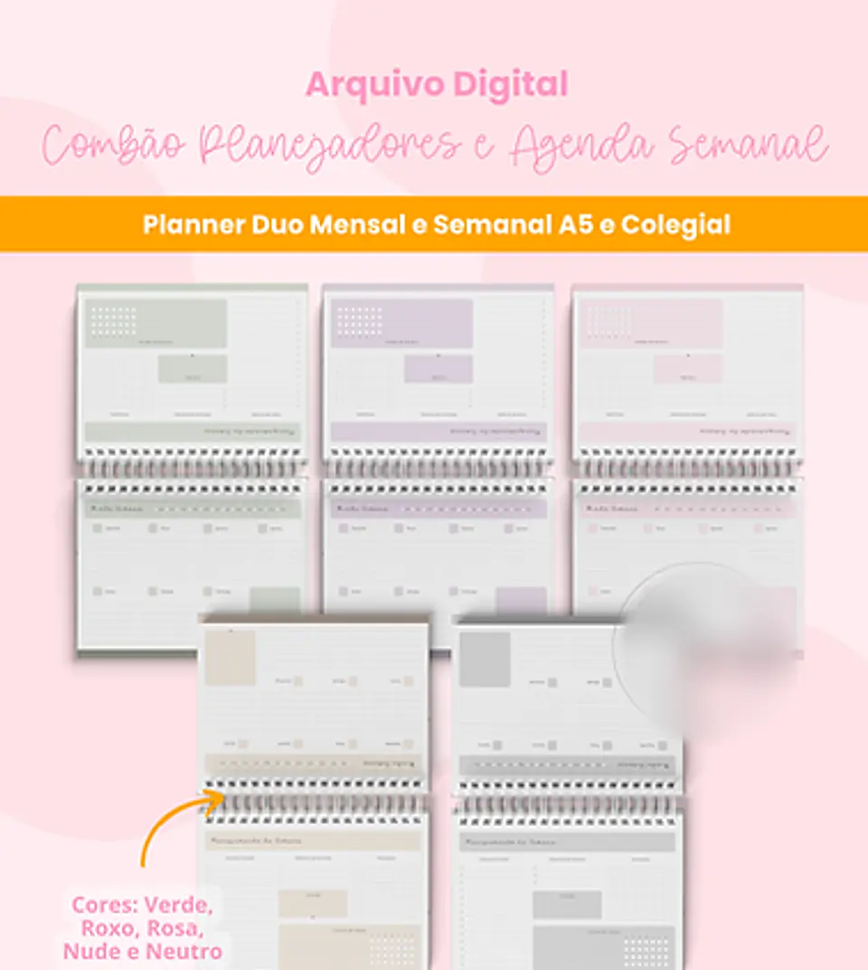 Arquivo Combão Planejadores e Agenda Semanal - Branco Papel 4