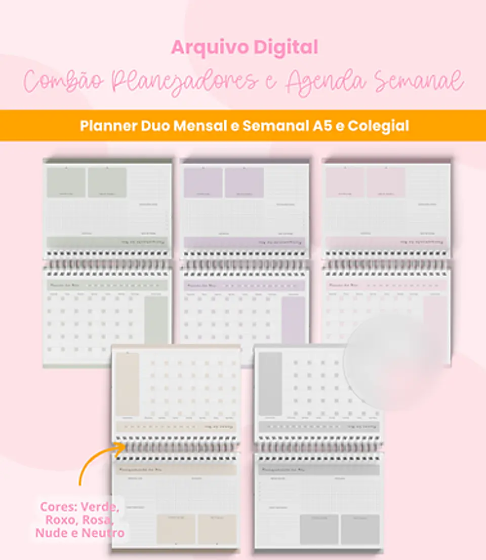Arquivo Combão Planejadores e Agenda Semanal - Branco Papel 6