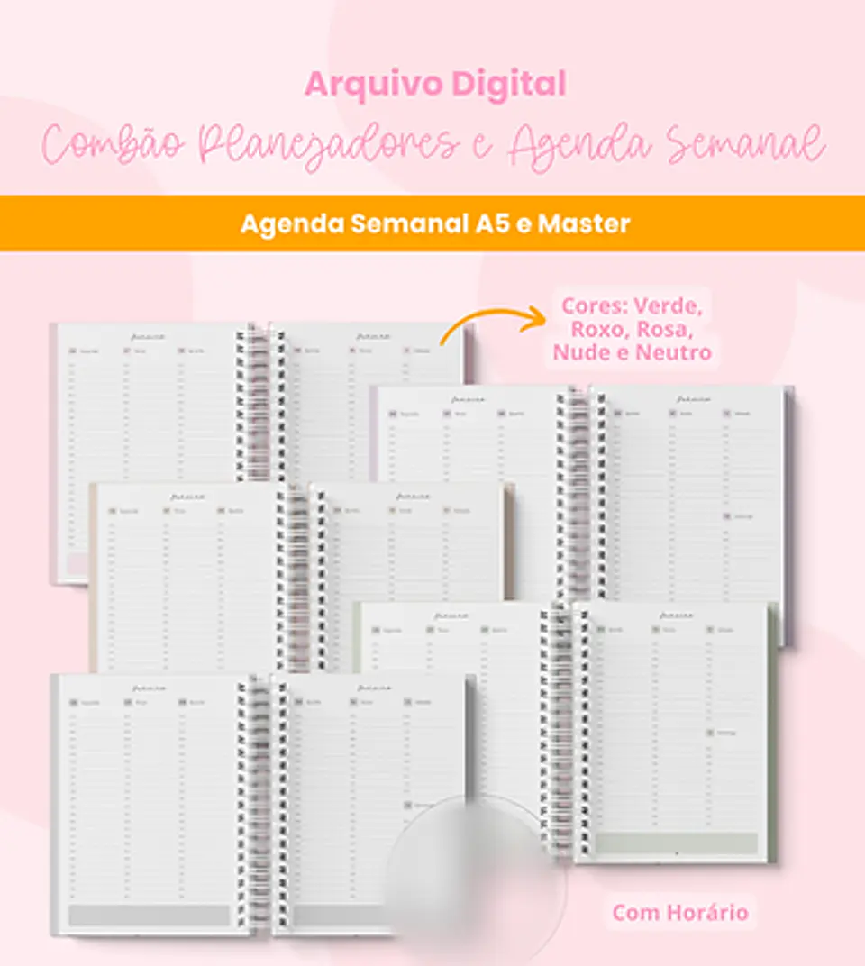 Arquivo Combão Planejadores e Agenda Semanal - Branco Papel 9