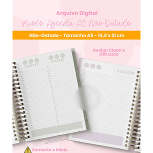 Arquivo Miolo Agenda A5 Não Datado - BRANCO PAPEL