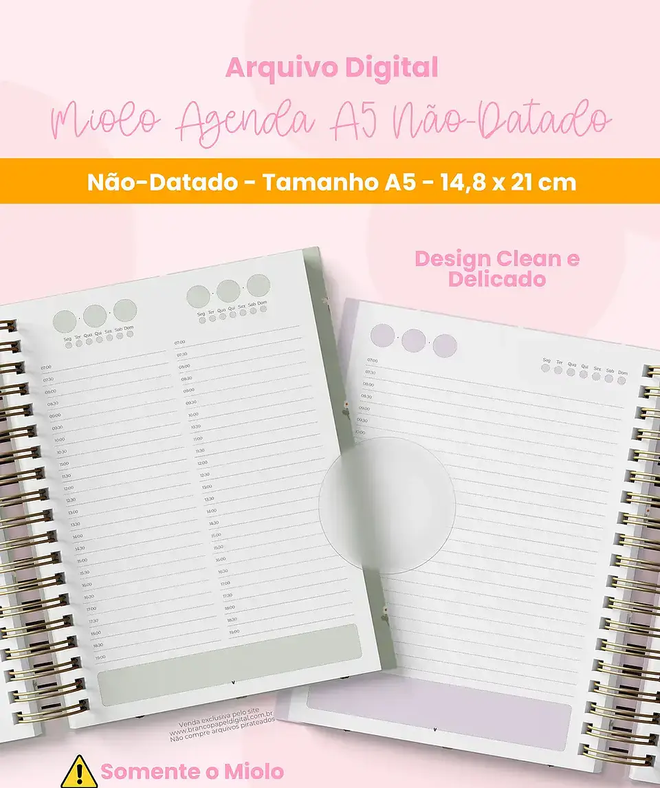 Arquivo Miolo Agenda A5 Não Datado - BRANCO PAPEL 1