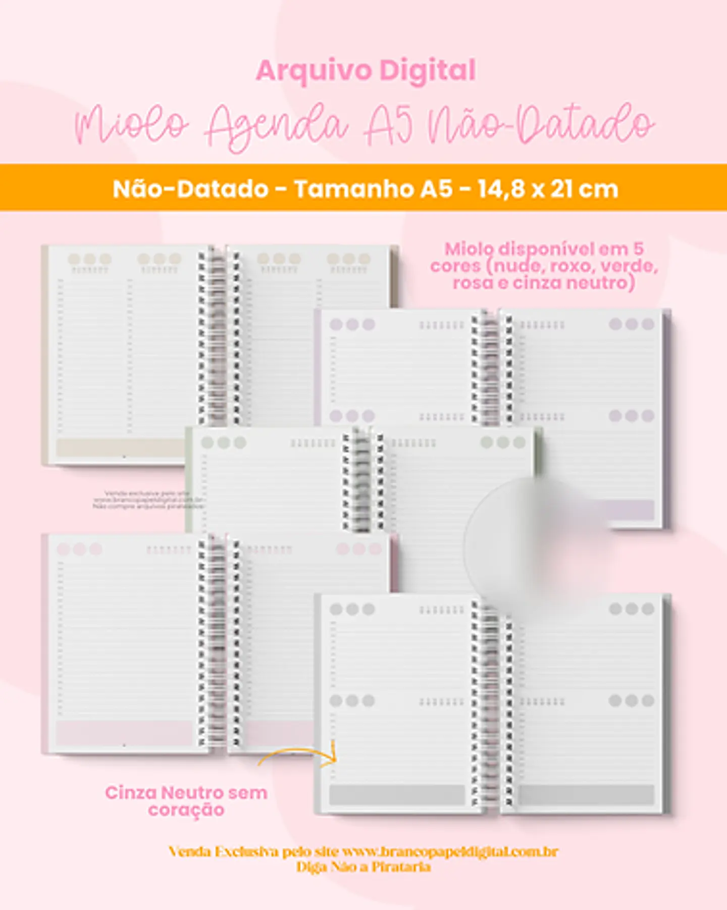 Arquivo Miolo Agenda A5 Não Datado - BRANCO PAPEL 2