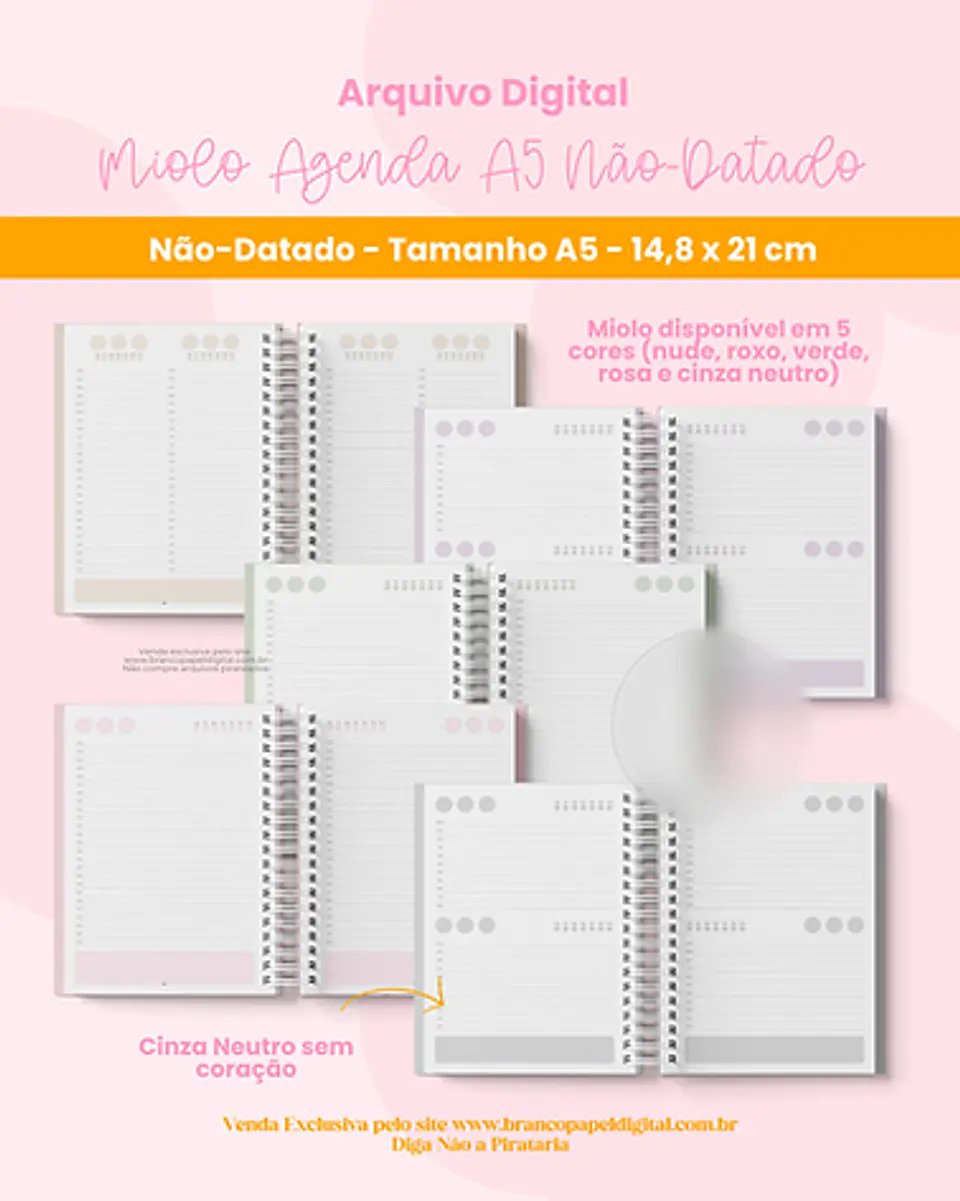 Arquivo Miolo Agenda A5 Não Datado - BRANCO PAPEL 2