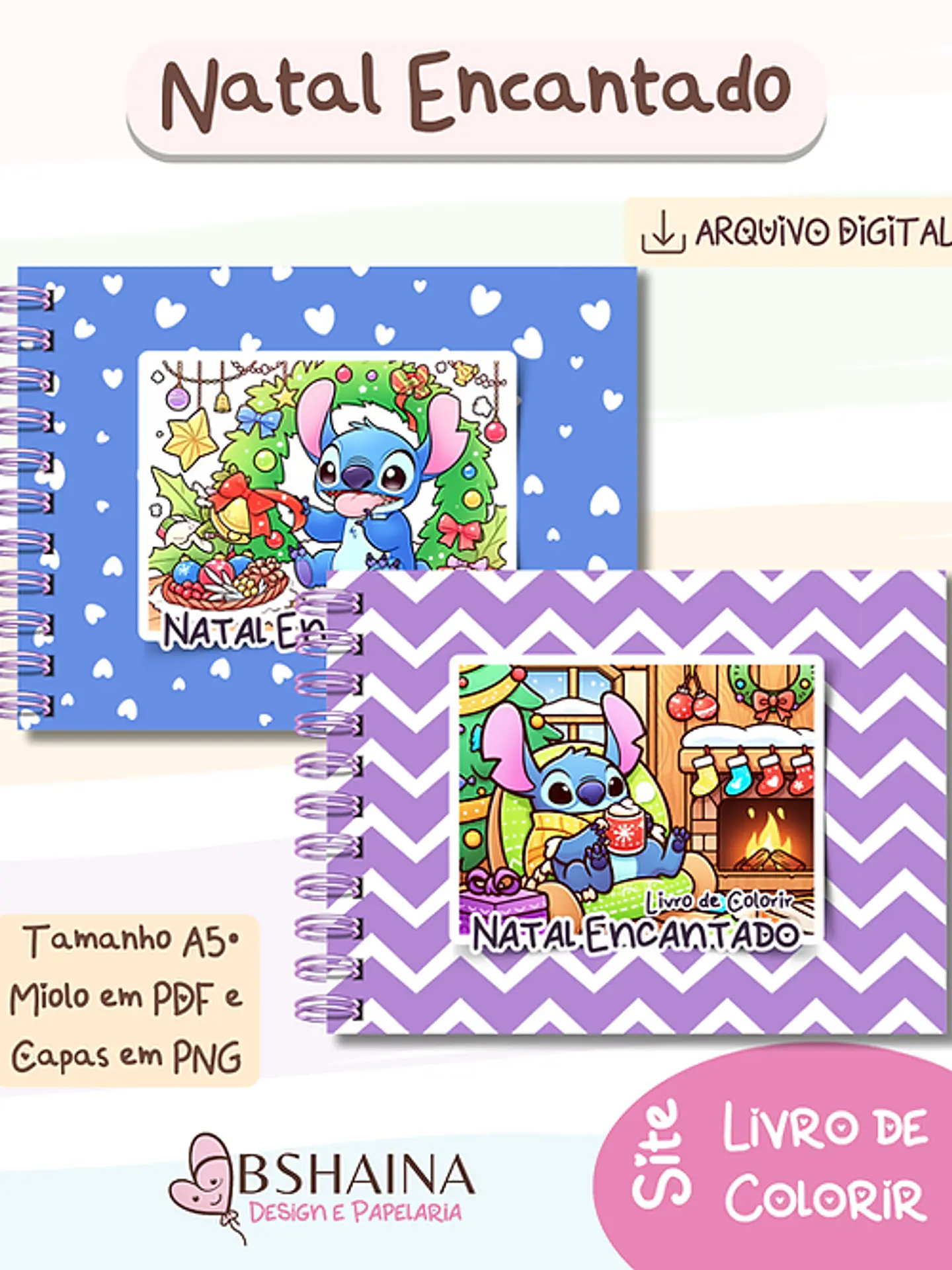 Arquivo Natal Livro de Colorir Stitch - Bia Shaina 2