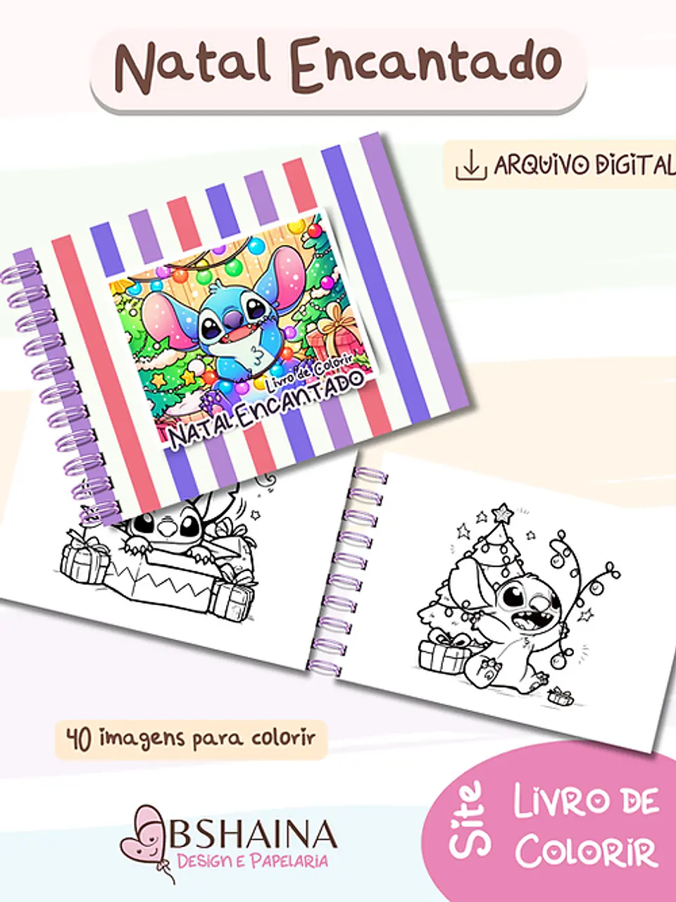 Arquivo Natal Livro de Colorir Stitch - Bia Shaina 3