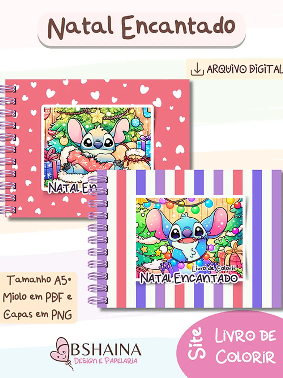 Arquivo Natal Livro de Colorir Stitch - Bia Shaina 4
