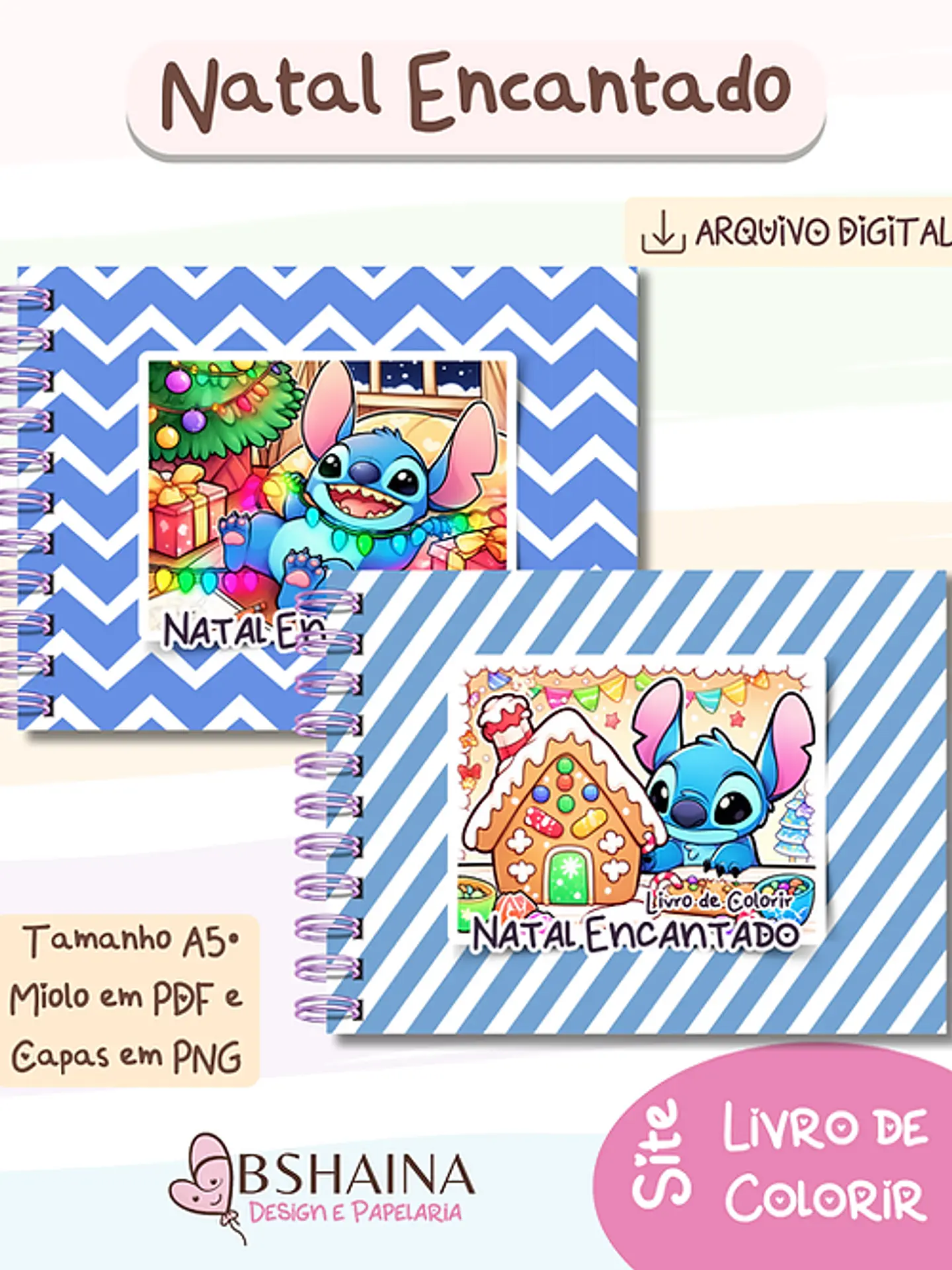 Arquivo Natal Livro de Colorir Stitch - Bia Shaina 5