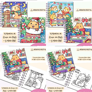 Arquivo Natal Livro de Colorir Capivara Natalina - Bia Shaina