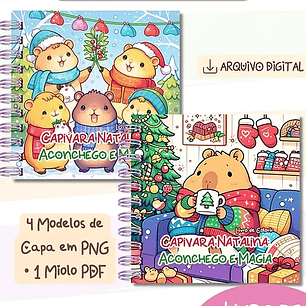 Arquivo Natal Livro de Colorir Capivara Natalina - Bia Shaina