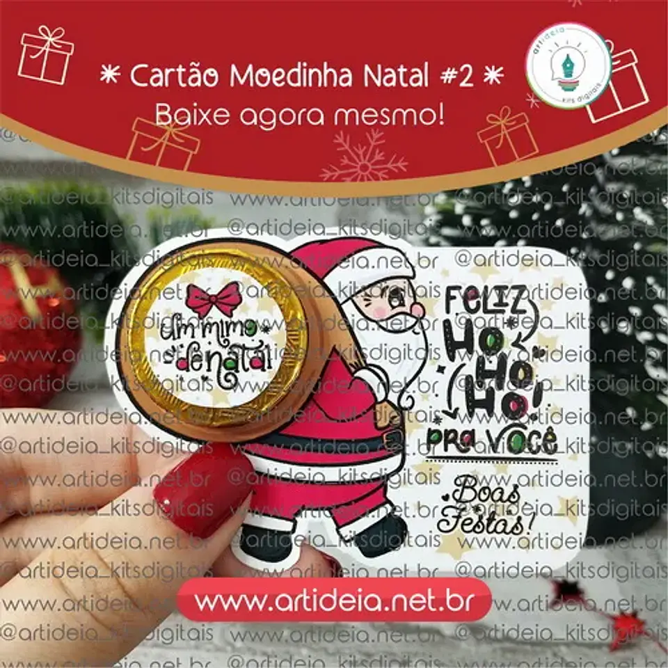 Arquivo de Corte Cartão Moedinha Natal - Art Ideia 1