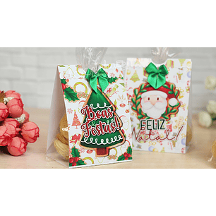 Arquivo Cinta tag de embalagem para doces Natal