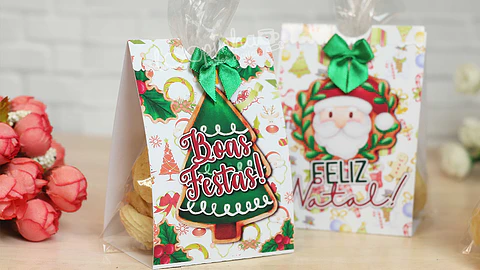 Arquivo Cinta tag de embalagem para doces Natal