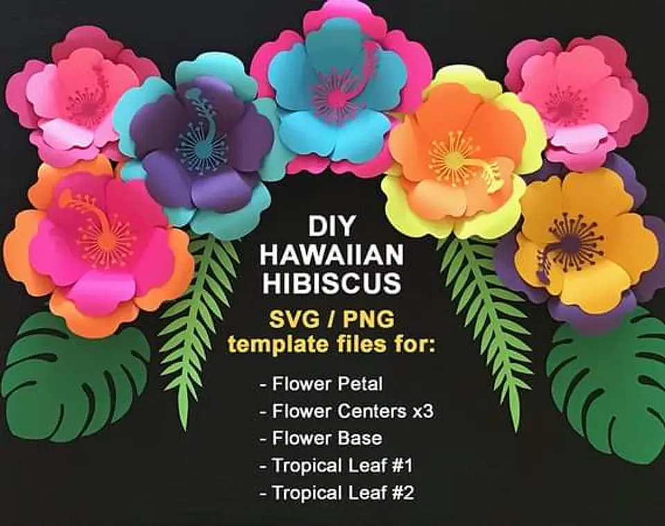 Arquivo de Corte Flor Tropical Hibisco 1