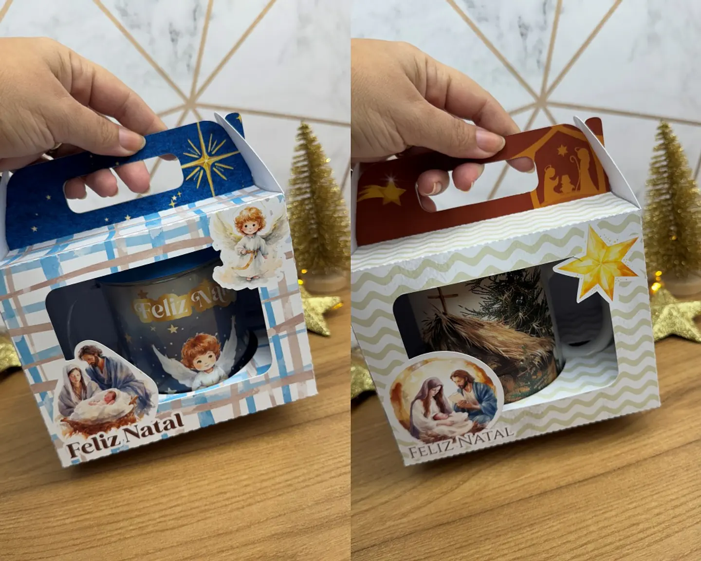 Arquivo de Corte Natal Cristão Caixa para Caneca - Madi 1