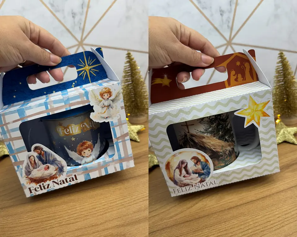 Arquivo de Corte Natal Cristão Caixa para Caneca - Madi 1