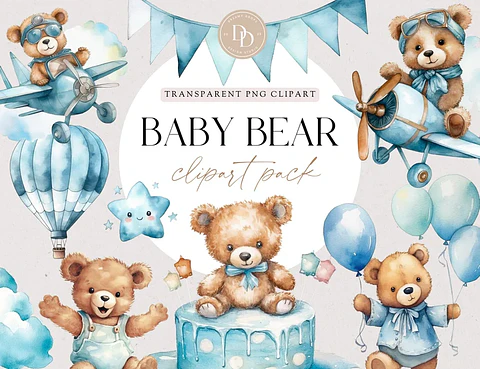 Kit Digital Ursinho Azul