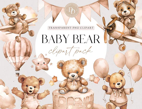 Kit Digital Ursinho Bege