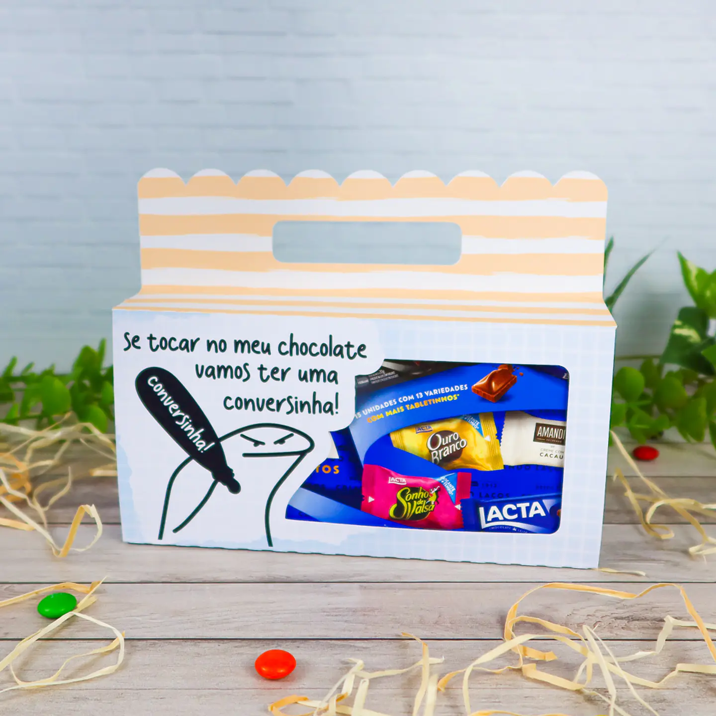 Arquivo de Corte Flork Embalagem Caixa de Chocolate Lacta - Chuvinha de Papel 1