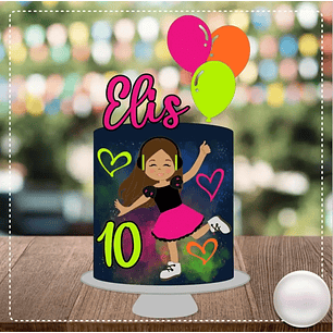 Arquivo de Corte Topo Neon Menina com Balões