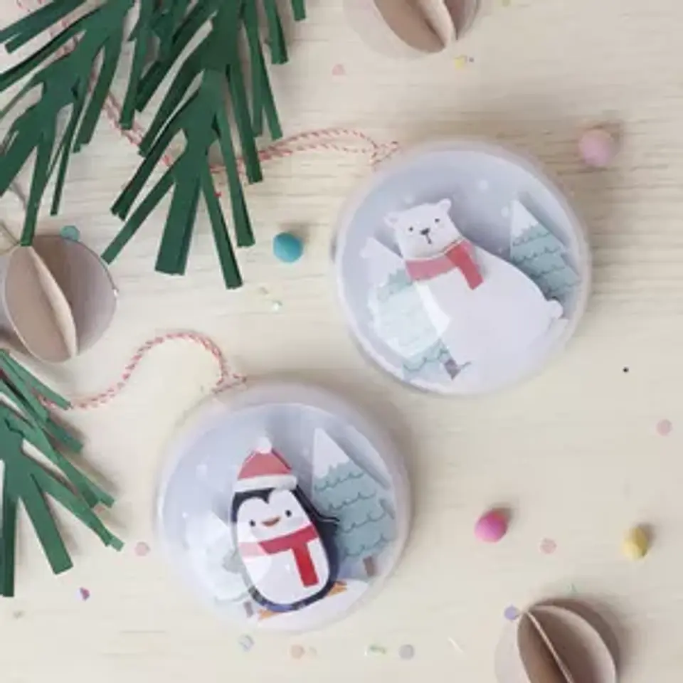 Arquivo Natal Bolinha Acrílica Cenário em Camadas - ScrapIsa 1