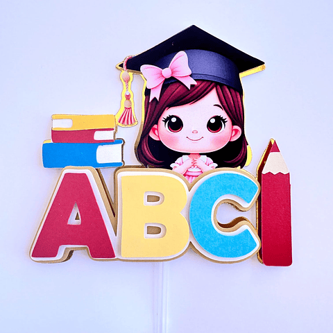 Arquivo Topo de Bolo Formatura ABC Menina