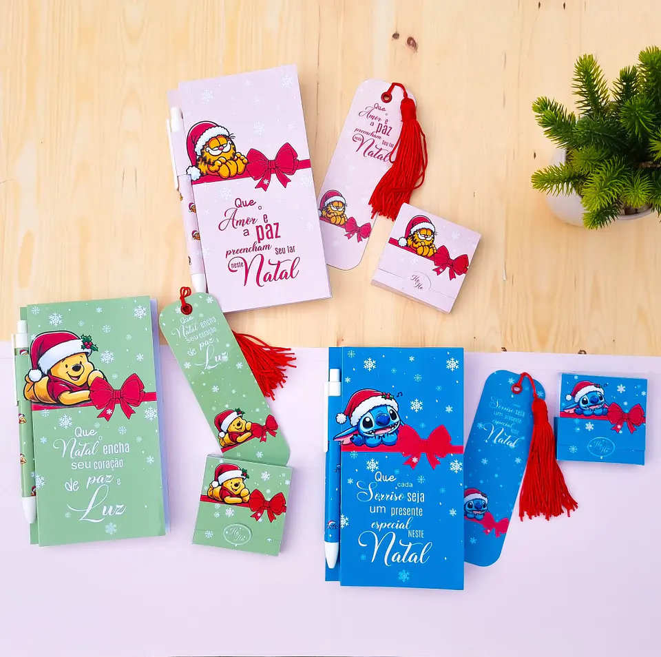 Arquivo Natal Personagens Garfild, Ursinho Pooh e Stitch 1