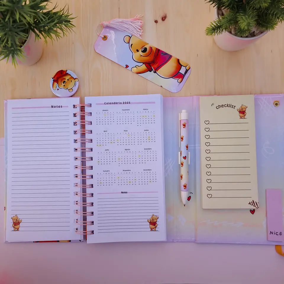 Arquivo Agenda + Caderno Slim Ursinho Pooh - Le Poly 2