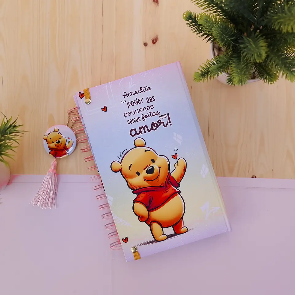 Arquivo Agenda + Caderno Slim Ursinho Pooh - Le Poly 4