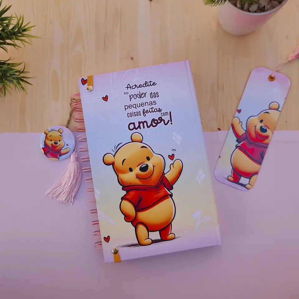 Arquivo Agenda + Caderno Slim Ursinho Pooh - Le Poly 5