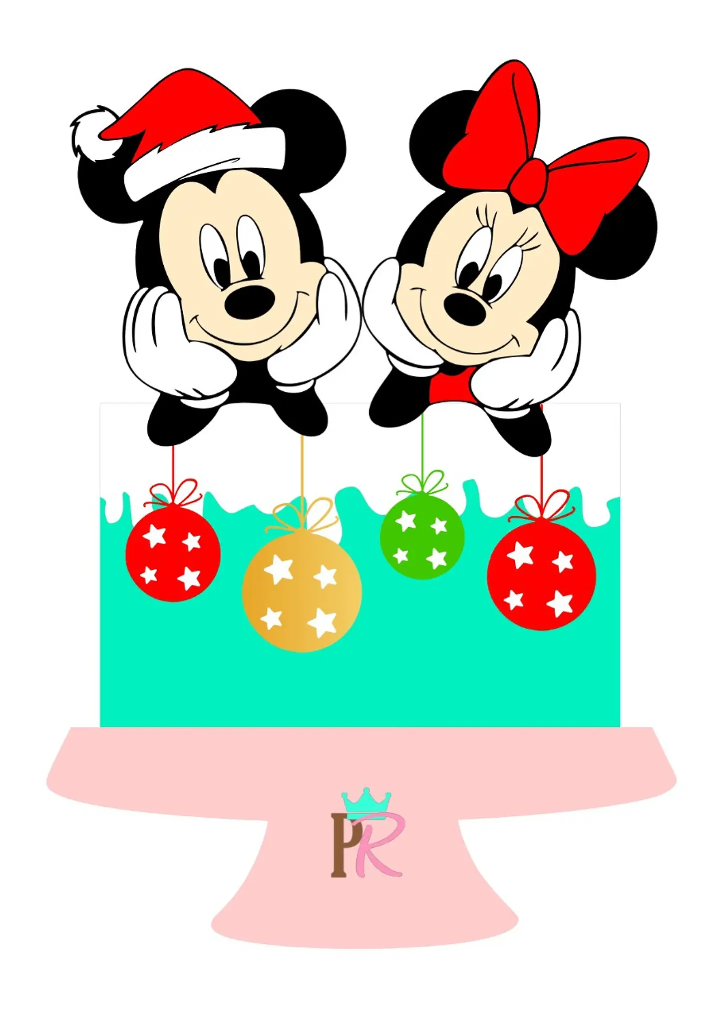 Arquivo de Corte Topo Natal Mickey e Minnie 1