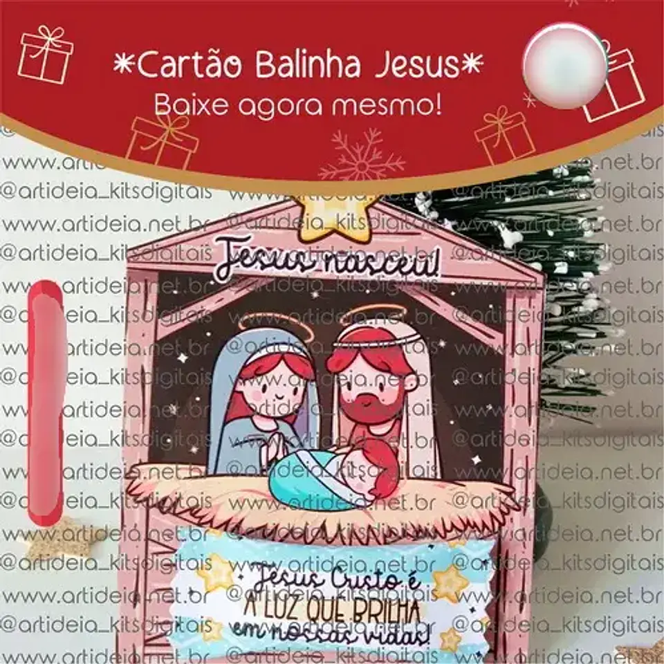 Arquivo Natal Cristão Card Balinha Presépio - art ideia 1