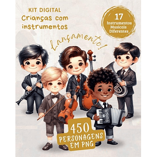 Kit Digital Meninos com Instrumentos Músicais JW - BICHO PAPEL
