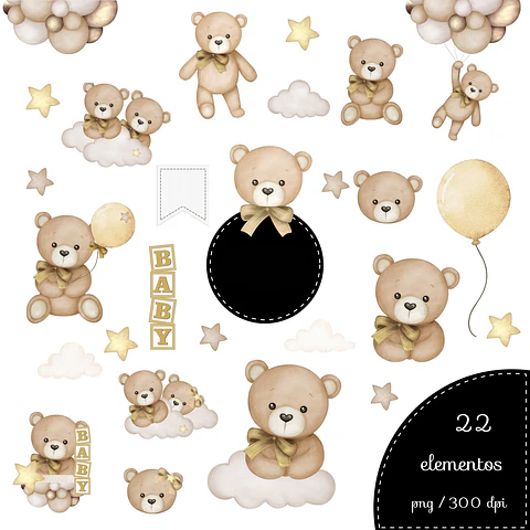 Kit Digital Urisnho Balão Bege